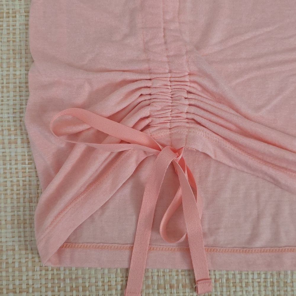 St. John's Bay Active XL Pink Ruched Side Tunic Top Adjustable Drawstring Short - Picture 4 of 7